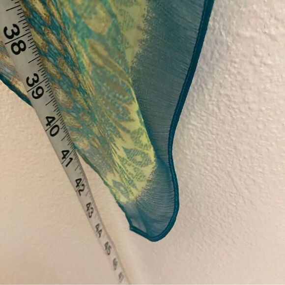 Chico's Blue Teal Green Sheer Open fairy Kimono Coverup cardigan top 2 L 12 - Picture 7 of 10